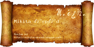 Mikita Árpád névjegykártya