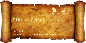 Mikita Árpád névjegykártya